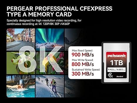 Pergear Standard 1TB VPG200 Verified CFexpress Type A Memory Card for Sony Alpha & FX Cameras